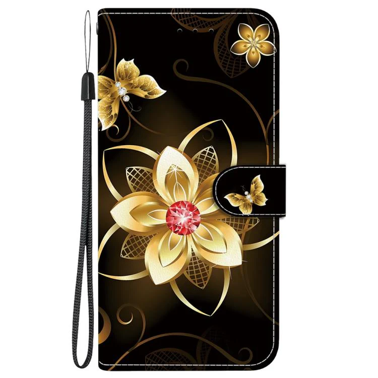 For Xiaomi 17T 5G Crystal Texture Colored Drawing Leather Phone Case(Gold Flower) - Image 2