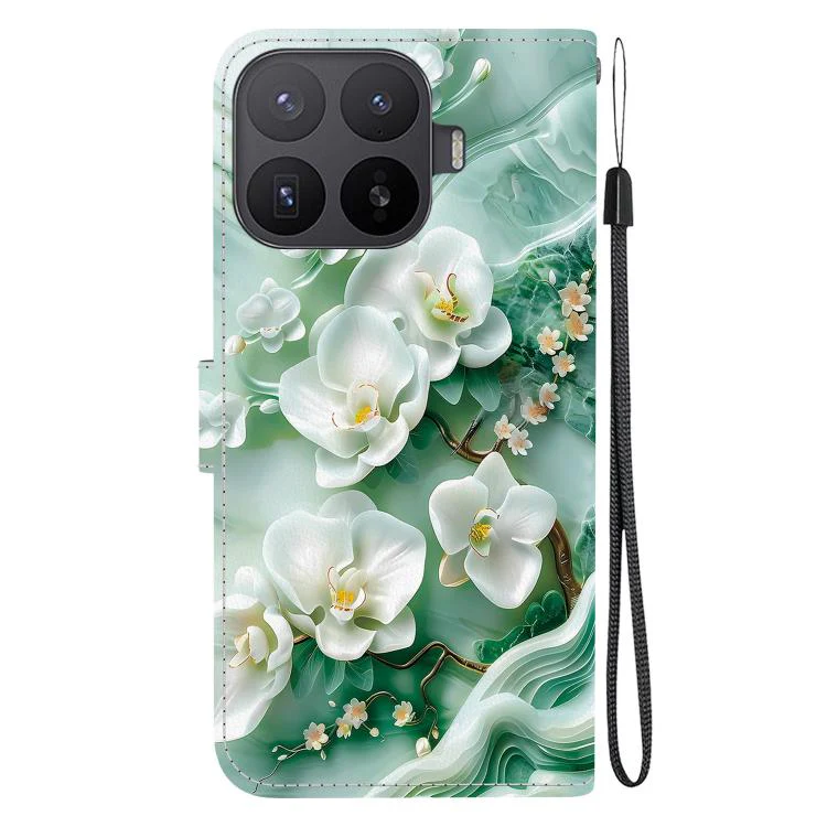 For Xiaomi 17T 5G Crystal Texture Colored Drawing Leather Phone Case(Jade Flowers) - Image 3