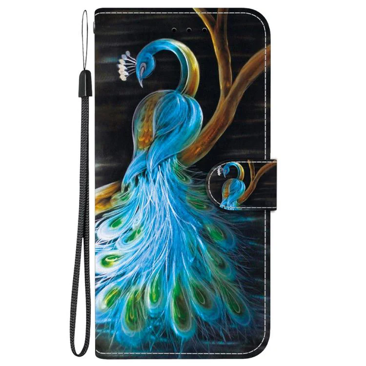 For Xiaomi 17T 5G Crystal Texture Colored Drawing Leather Phone Case(Peacock) - Image 2
