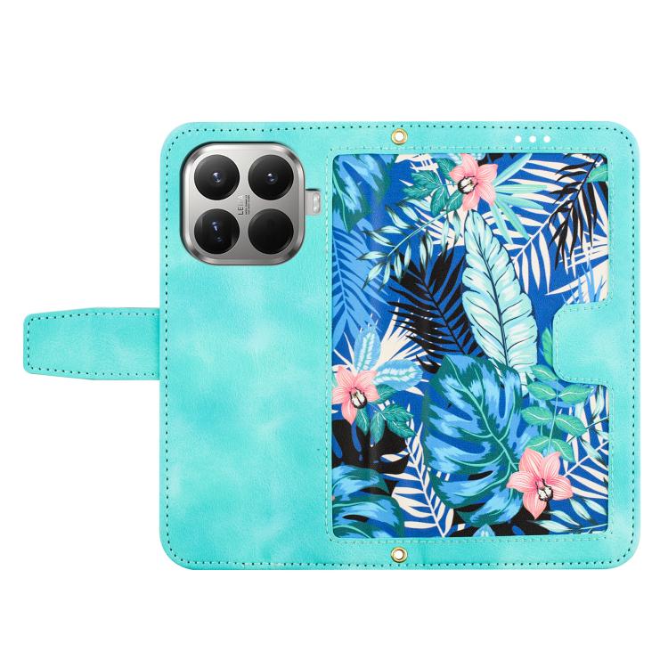 For Xiaomi 17T 5G Floral Pattern Leather Phone Case with Lanyard(Green) - Image 3