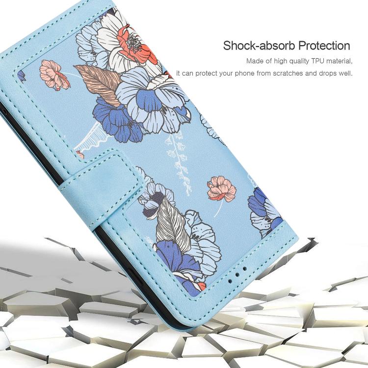 For Xiaomi 17T 5G Floral Pattern Leather Phone Case with Lanyard(Light Blue) - Image 7