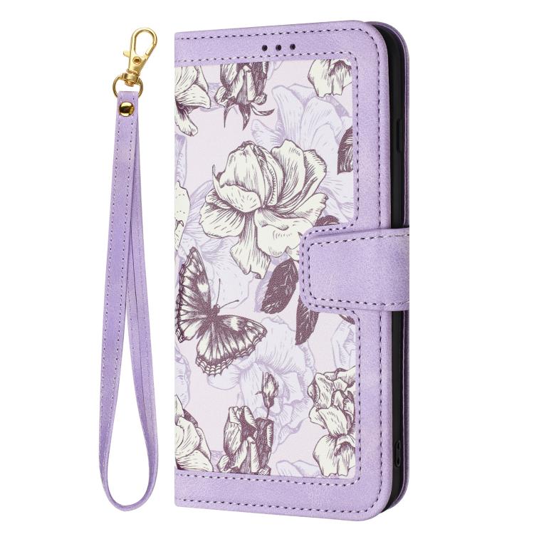 For Xiaomi 17T 5G Floral Pattern Leather Phone Case with Lanyard(Light Purple) - Image 2