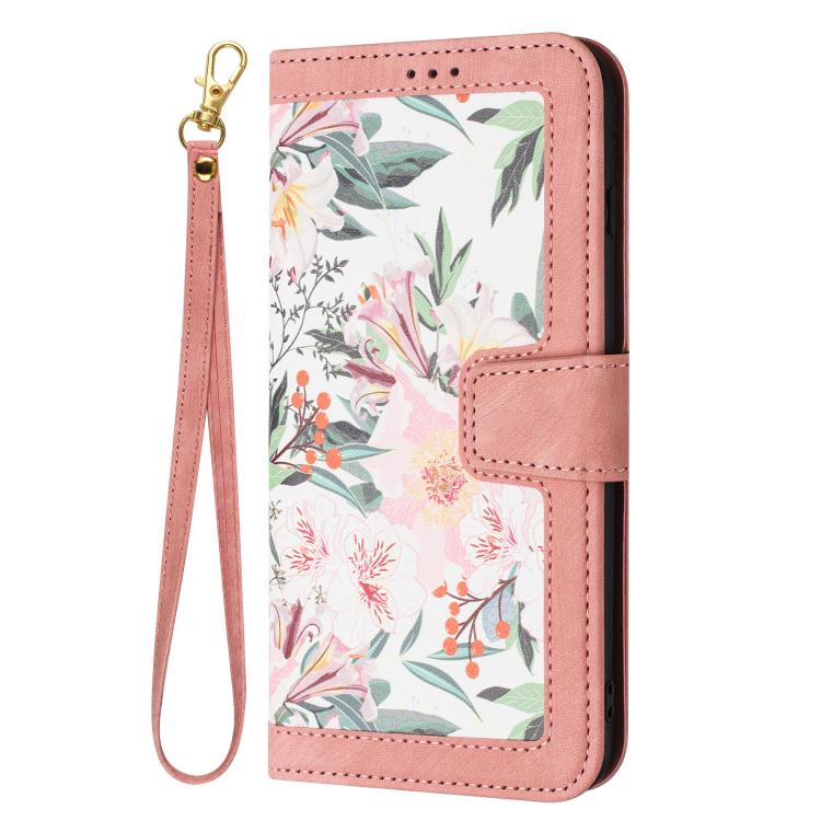 For Xiaomi 17T 5G Floral Pattern Leather Phone Case with Lanyard(Pink) - Image 2