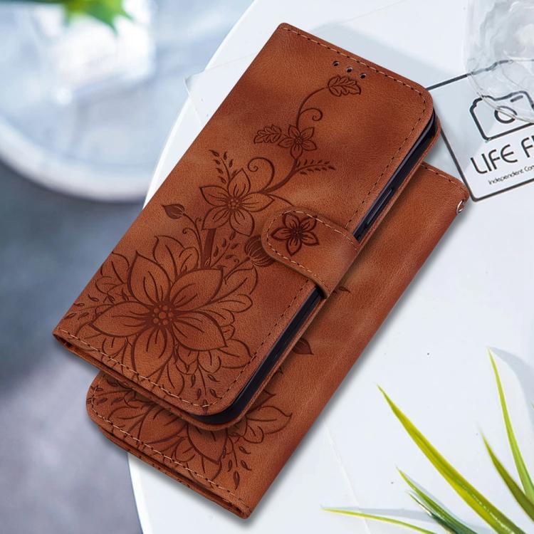 For Xiaomi 17T 5G Lily Embossed Leather Phone Case(Brown) - Image 7