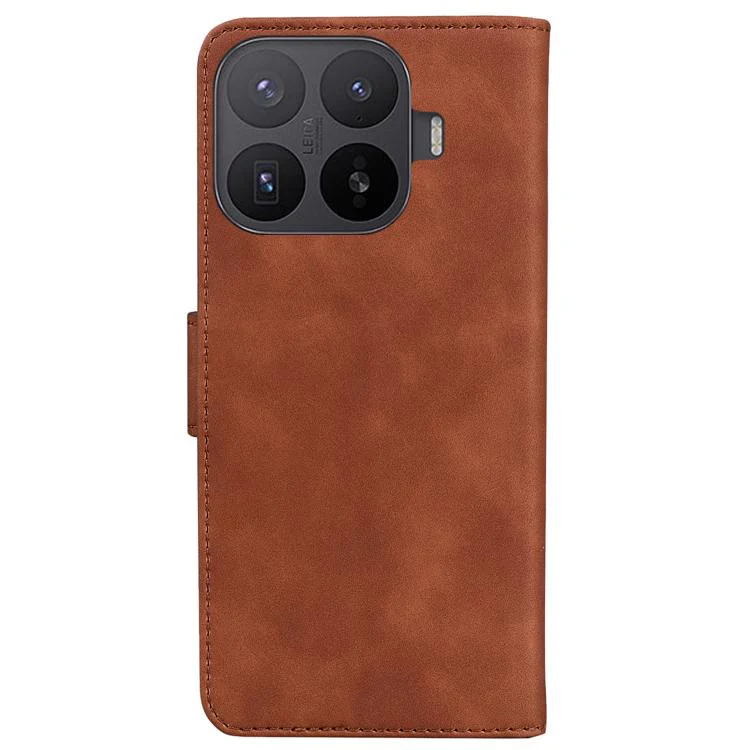 For Xiaomi 17T 5G Skin Feel Pure Color Flip Leather Phone Case(Brown) - Image 3