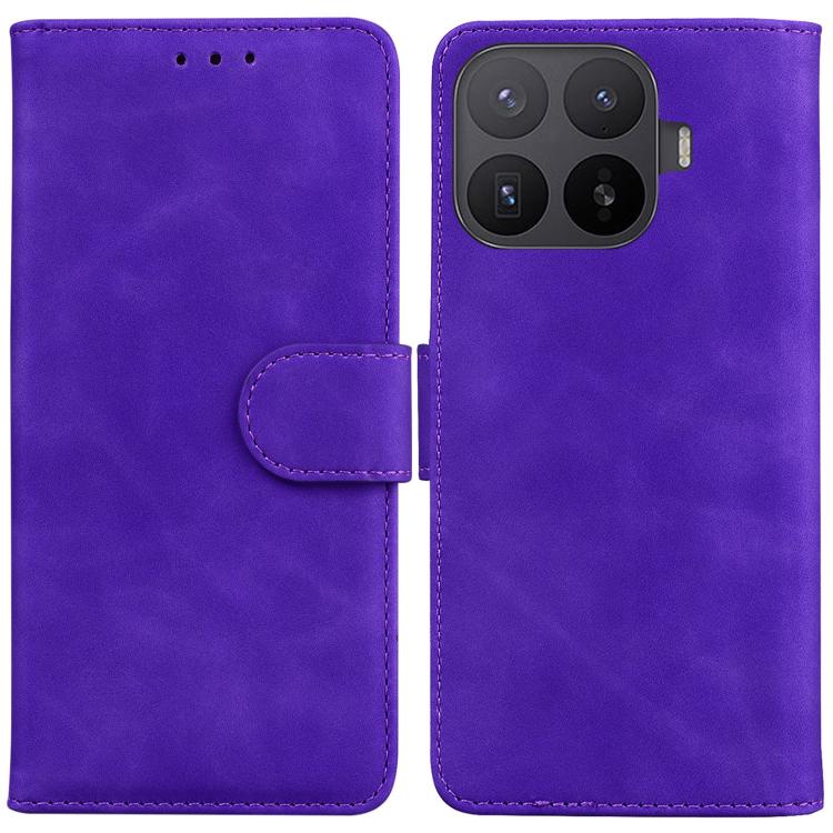 For Xiaomi 17T 5G Skin Feel Pure Color Flip Leather Phone Case(Purple)