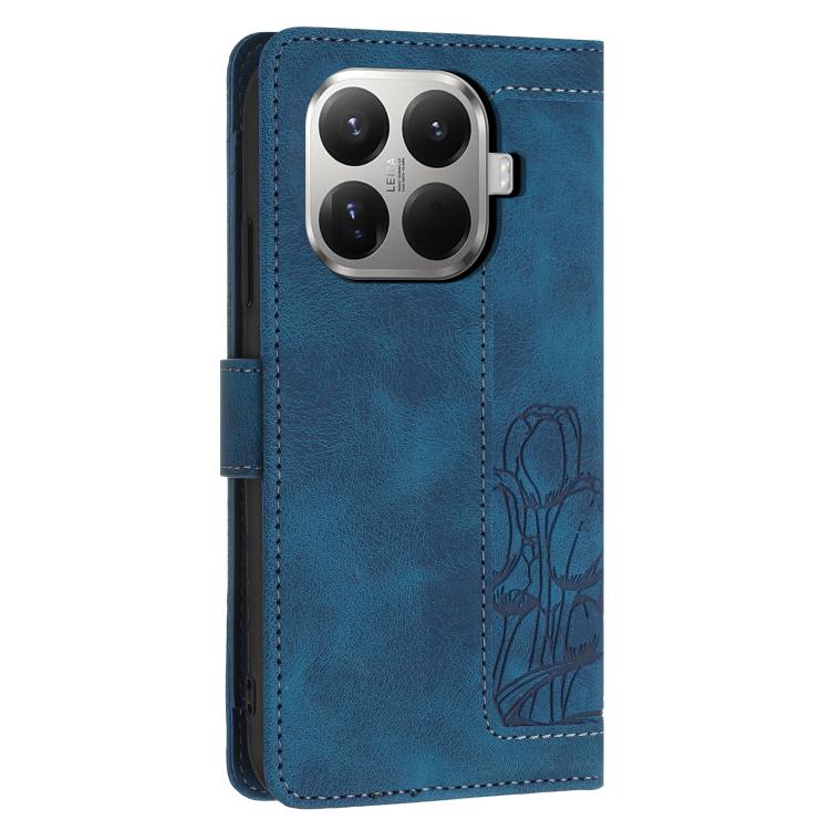For Xiaomi 17T 5G Tulips Embossed Leather Phone Case with Lanyard(Blue) - Image 3