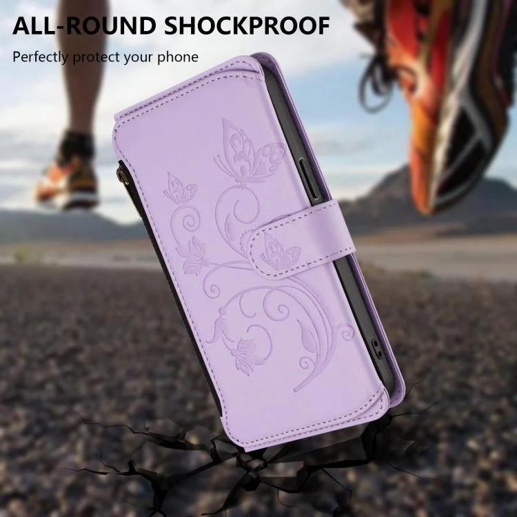 For Xiaomi 17T Pro 5G Butterfly Love Flower Multi-card Zipper Wallet Leather Phone Case(Light Purple) - Image 5