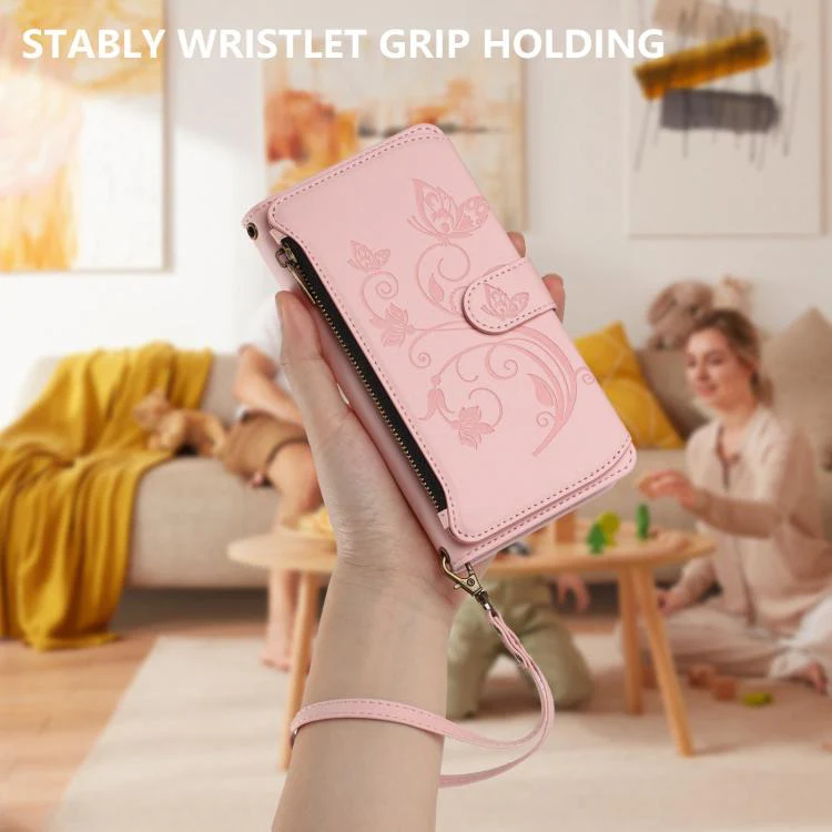 For Xiaomi 17T Pro 5G Butterfly Love Flower Multi-card Zipper Wallet Leather Phone Case(Pink) - Image 6