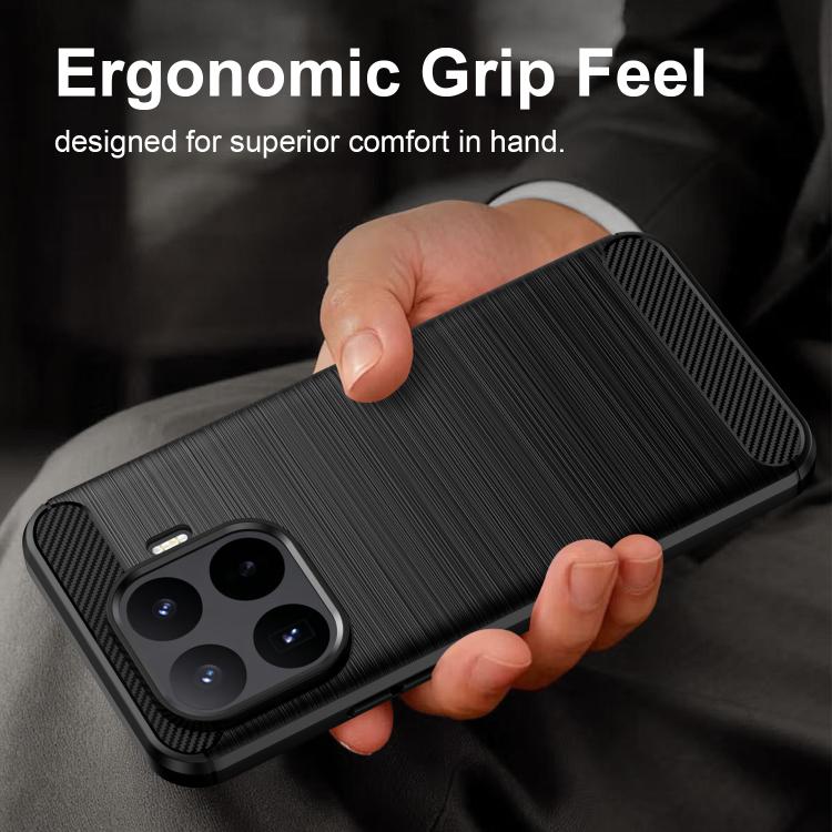 For Xiaomi 17T Pro 5G Carbon Fiber Brushed Texture TPU Phone Case(Black) - Image 2
