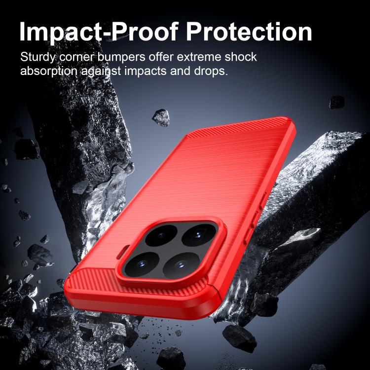 For Xiaomi 17T Pro 5G Carbon Fiber Brushed Texture TPU Phone Case(Red) - Image 4