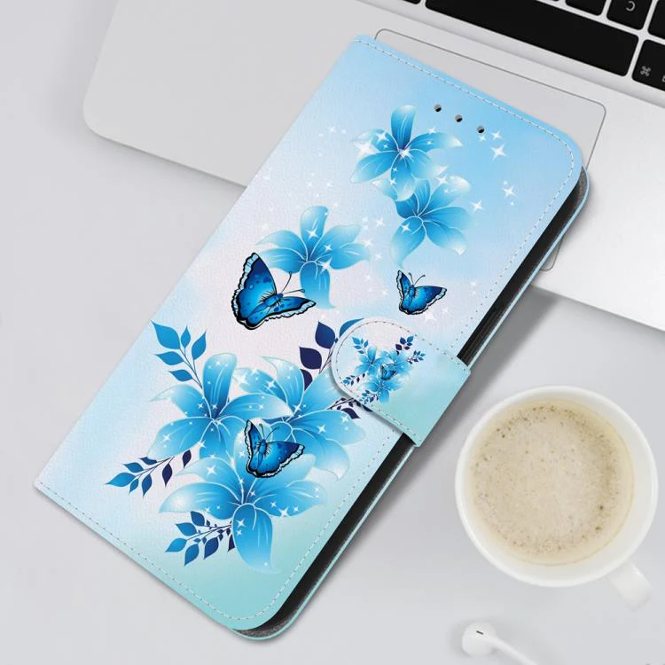 For Xiaomi 17T Pro 5G Crystal Texture Colored Drawing Leather Phone Case(Blue Butterflies) - Image 7