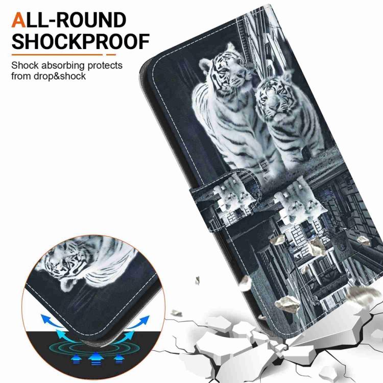 For Xiaomi 17T Pro 5G Crystal Texture Colored Drawing Leather Phone Case(Cat Tiger Reflection) - Image 7