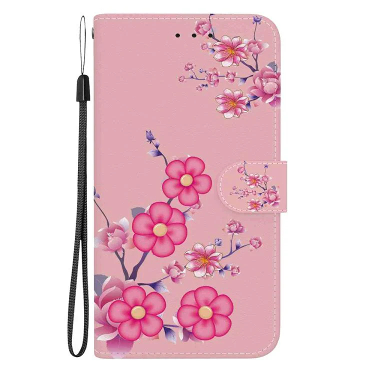 For Xiaomi 17T Pro 5G Crystal Texture Colored Drawing Leather Phone Case(Cherry Blossoms) - Image 2