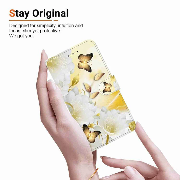 For Xiaomi 17T Pro 5G Crystal Texture Colored Drawing Leather Phone Case(Gold Butterfly Epiphyllum) - Image 6