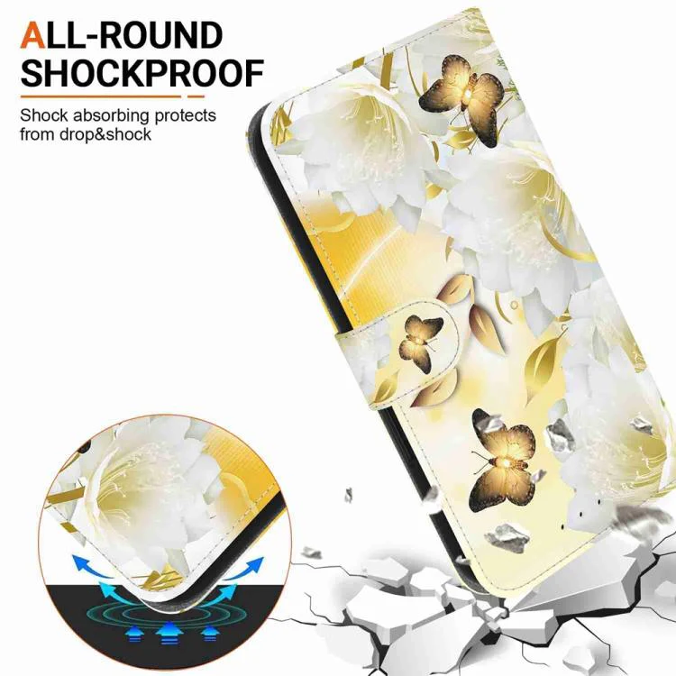 For Xiaomi 17T Pro 5G Crystal Texture Colored Drawing Leather Phone Case(Gold Butterfly Epiphyllum) - Image 7