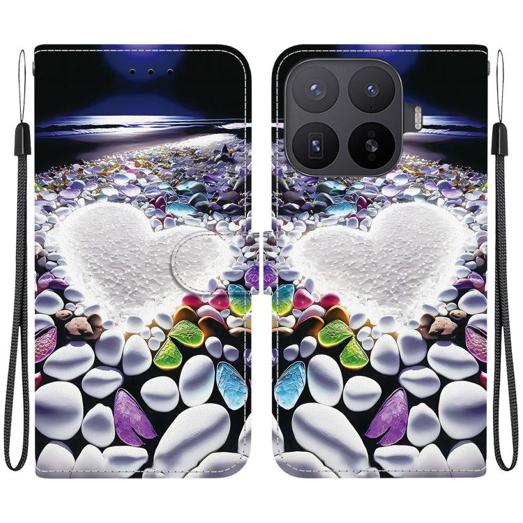 For Xiaomi 17T Pro 5G Crystal Texture Colored Drawing Leather Phone Case(Heart Shaped)