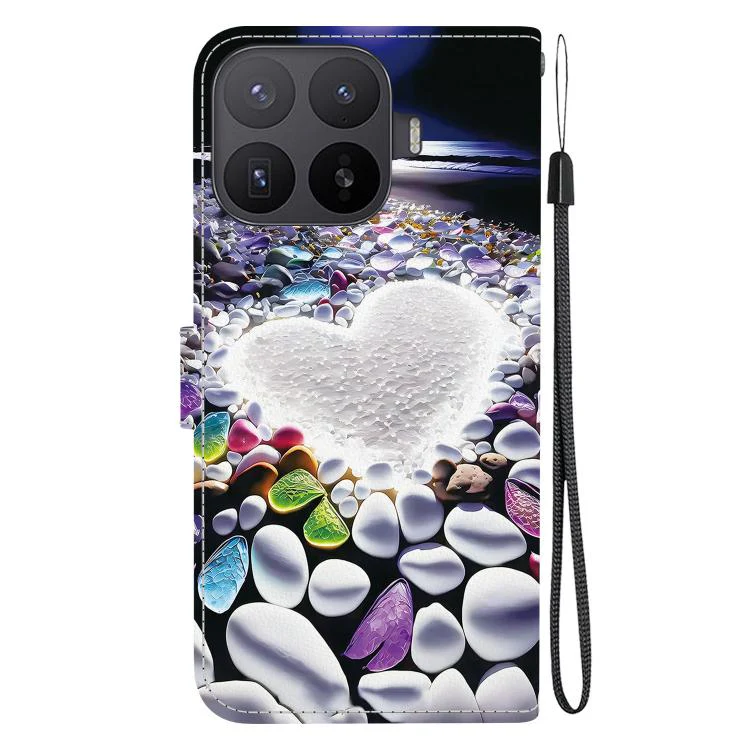 For Xiaomi 17T Pro 5G Crystal Texture Colored Drawing Leather Phone Case(Heart Shaped) - Image 3