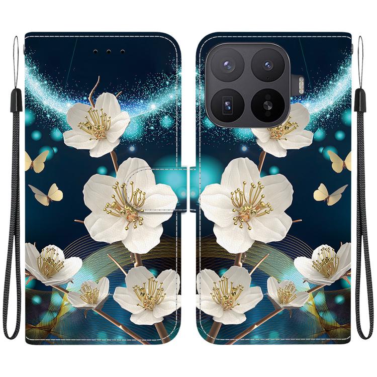 For Xiaomi 17T Pro 5G Crystal Texture Colored Drawing Leather Phone Case(Magnolia)