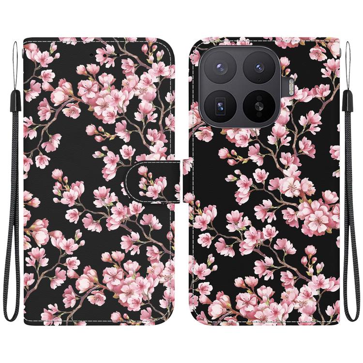 For Xiaomi 17T Pro 5G Crystal Texture Colored Drawing Leather Phone Case(Plum Bossom)