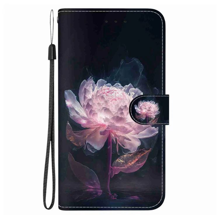 For Xiaomi 17T Pro 5G Crystal Texture Colored Drawing Leather Phone Case(Purple Peony) - Image 2
