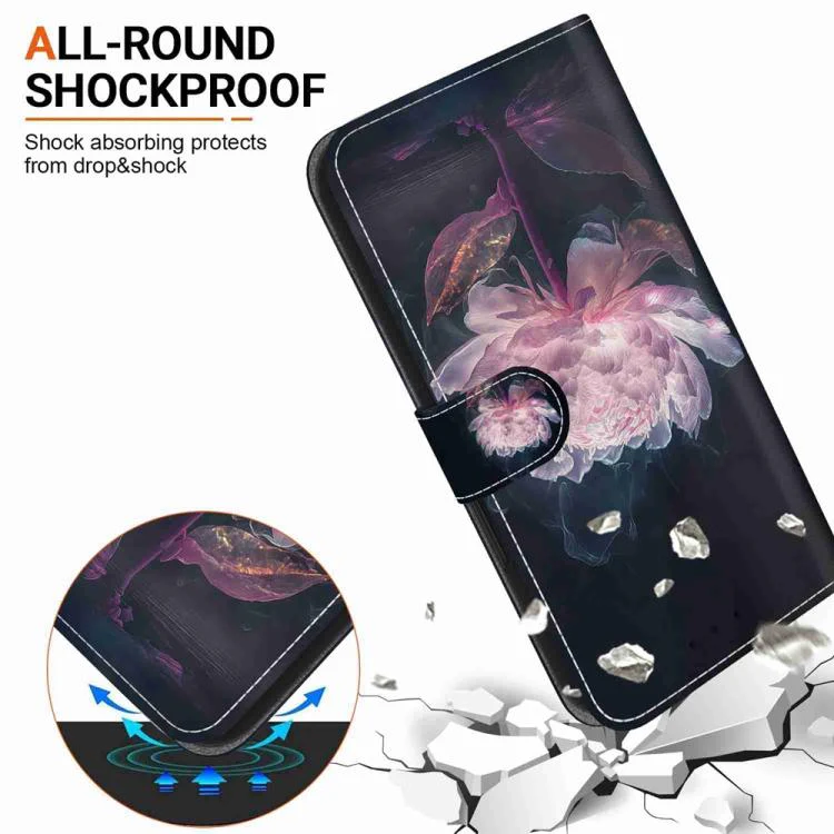 For Xiaomi 17T Pro 5G Crystal Texture Colored Drawing Leather Phone Case(Purple Peony) - Image 7