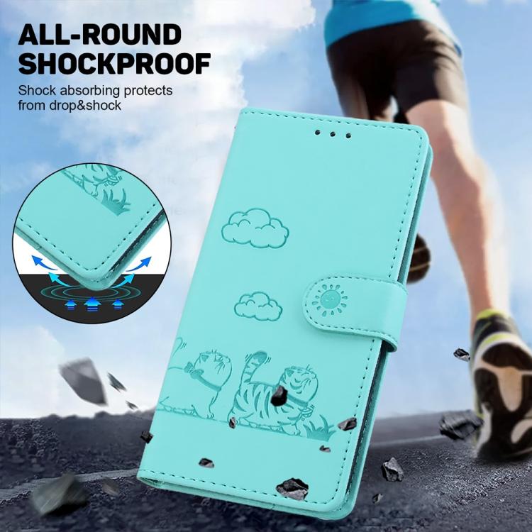 For Xiaomi 17T Pro 5G Cute Cats RFID Leather Phone Case(Green) - Image 4