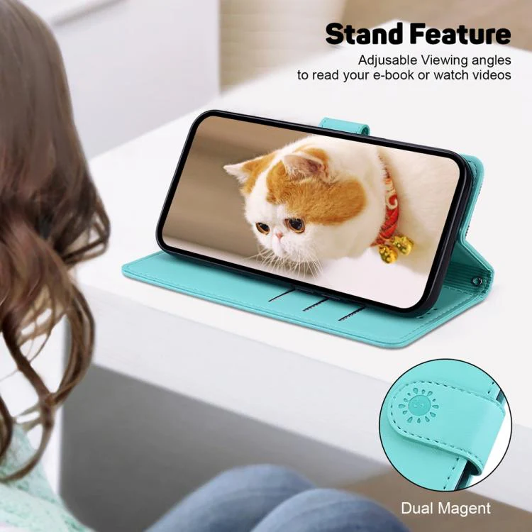 For Xiaomi 17T Pro 5G Cute Cats RFID Leather Phone Case(Green) - Image 5