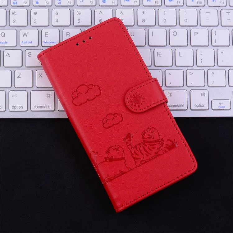 For Xiaomi 17T Pro 5G Cute Cats RFID Leather Phone Case(Red) - Image 8