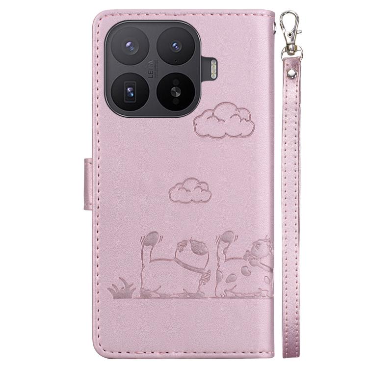 For Xiaomi 17T Pro 5G Cute Cats RFID Leather Phone Case(Rose Gold) - Image 3