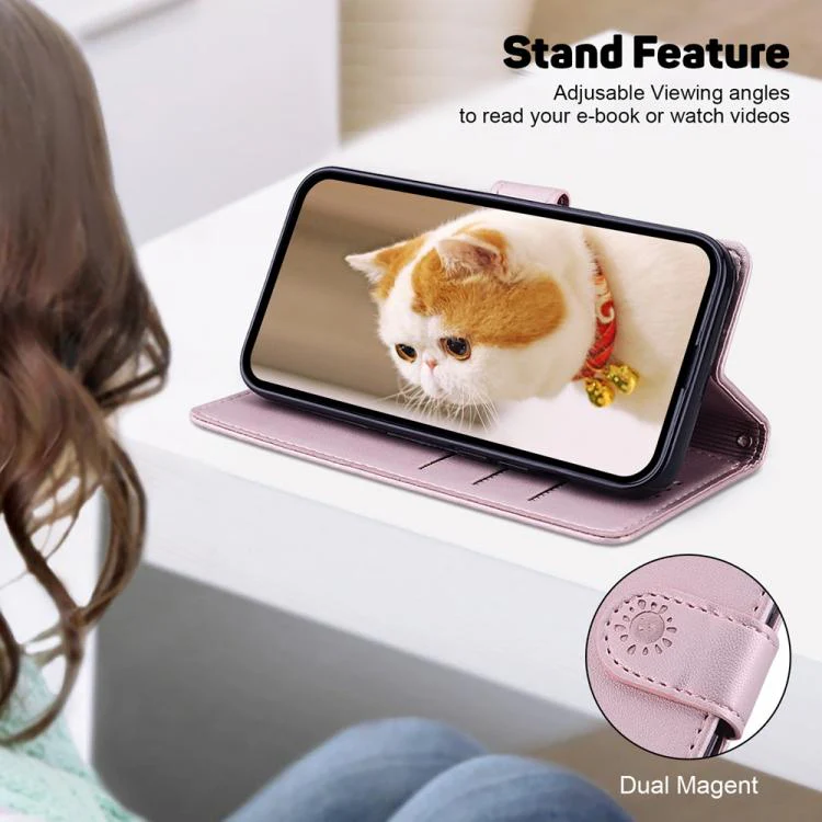 For Xiaomi 17T Pro 5G Cute Cats RFID Leather Phone Case(Rose Gold) - Image 5