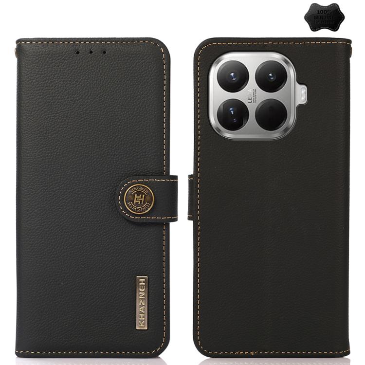 For Xiaomi 17T Pro 5G KHAZNEH Custer Texture RFID Genuine Leather Phone Case(Black)