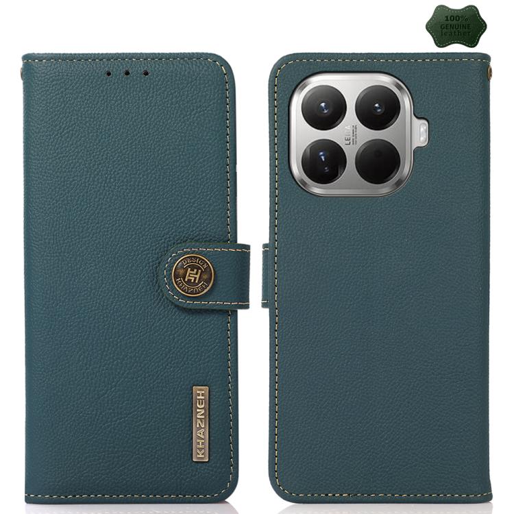 For Xiaomi 17T Pro 5G KHAZNEH Custer Texture RFID Genuine Leather Phone Case(Green)