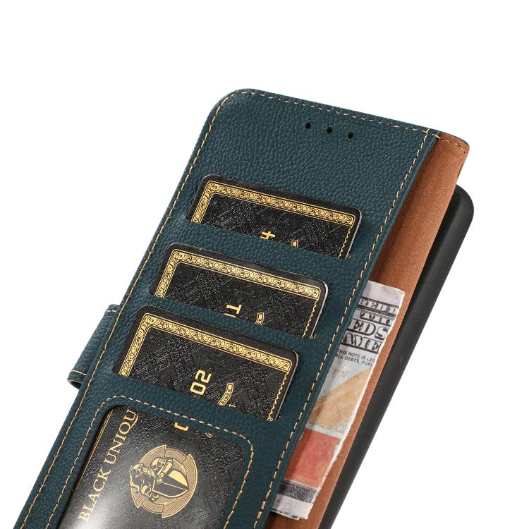 For Xiaomi 17T Pro 5G KHAZNEH Custer Texture RFID Genuine Leather Phone Case(Green) - Image 7