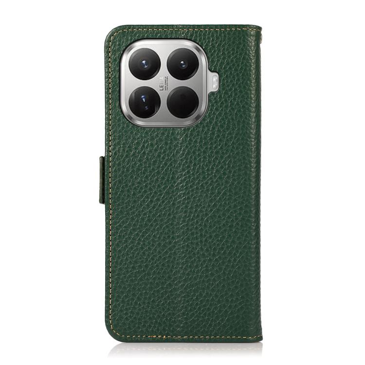 For Xiaomi 17T Pro 5G KHAZNEH Side-Magnetic Litchi Genuine Leather RFID Phone Case(Green) - Image 3