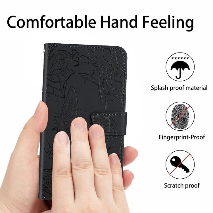 For Xiaomi 17T Pro 5G Skin Feel Butterfly Embossed Flip Leather Phone Case(Black) - Image 7