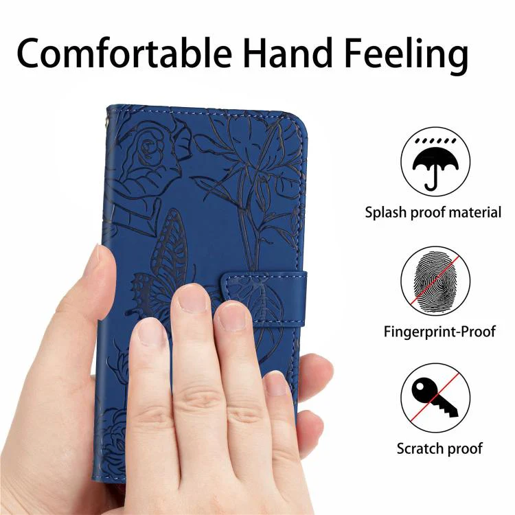 For Xiaomi 17T Pro 5G Skin Feel Butterfly Embossed Flip Leather Phone Case(Blue) - Image 7