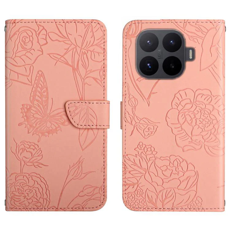 For Xiaomi 17T Pro 5G Skin Feel Butterfly Embossed Flip Leather Phone Case(Pink)