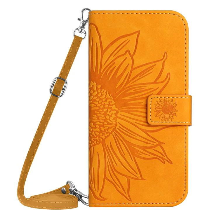 For Xiaomi 17T Pro 5G Skin Feel Sun Flower Embossed Flip Leather Phone Case with Lanyard(Yellow) - Image 2