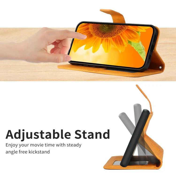 For Xiaomi 17T Pro 5G Skin Feel Sun Flower Embossed Flip Leather Phone Case with Lanyard(Yellow) - Image 6