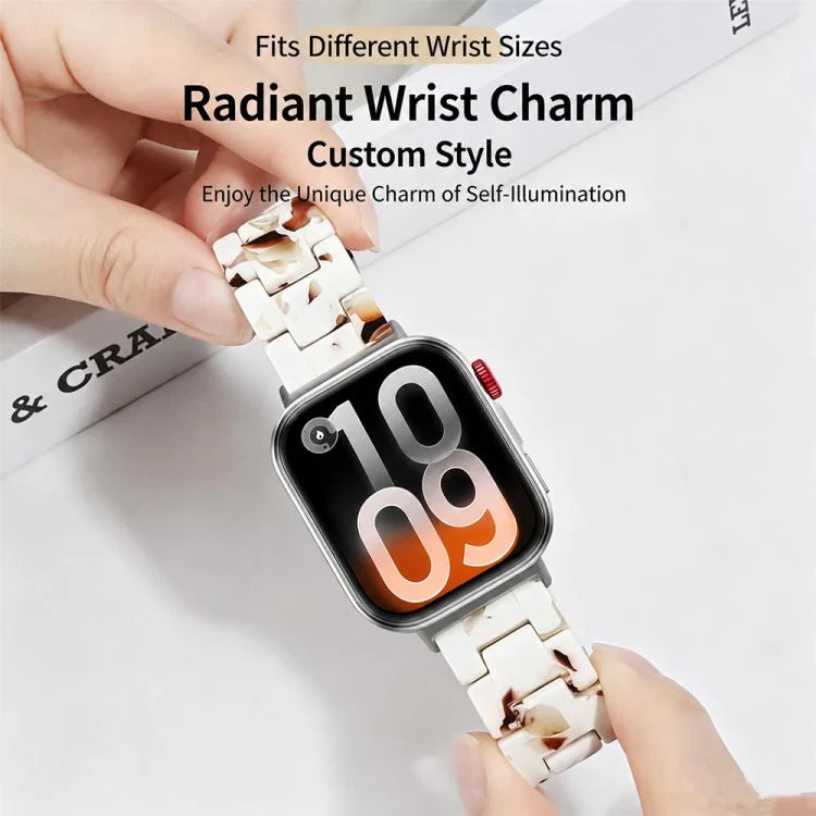 For Xiaomi Band 10 Pro / Redmi Watch 6 / 5 Butterfly Clasp Three Beads Resin Watch Band with Removal Tool(Mixed White) - Image 5