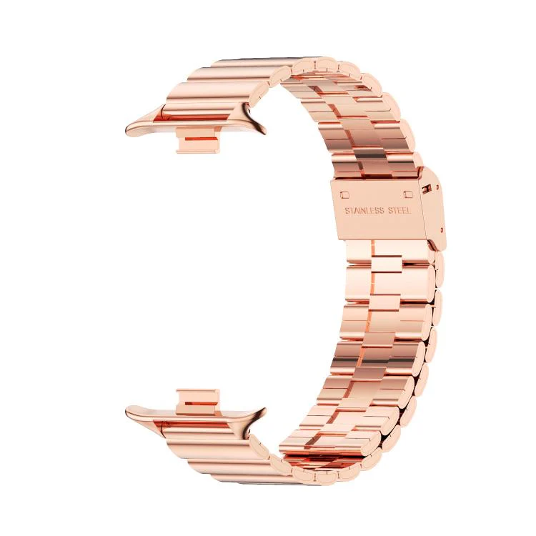 For Xiaomi Band 10 Pro / Redmi Watch 6 / 5 MIJOBS Bamboo-Link Buckle Stainless Steel Watch Band(Rose Gold) - Image 2