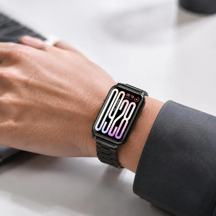 For Xiaomi Band 10 Pro / Redmi Watch 6 / 5 MIJOBS Bamboo-Link Buckle Stainless Steel Watch Band(Rose Gold) - Image 6
