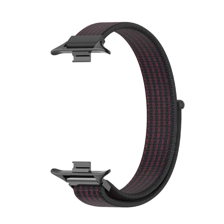 For Xiaomi Band 10 Pro / Redmi Watch 6 / 5 MIJOBS Breathable Nylon Loop Watch Band(Black Red) - Image 2