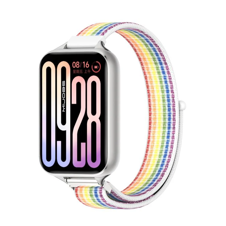 For Xiaomi Band 10 Pro / Redmi Watch 6 / 5 MIJOBS Breathable Nylon Loop Watch Band(Colorful Silver)