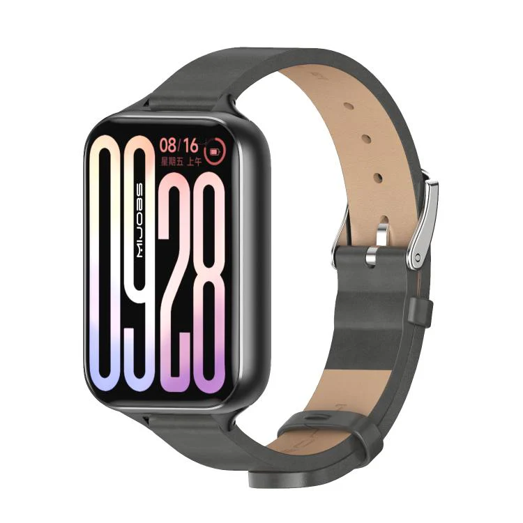 For Xiaomi Band 10 Pro / Redmi Watch 6 / 5 MIJOBS Microfiber Vegan Leather Watch Band(Grey Black)