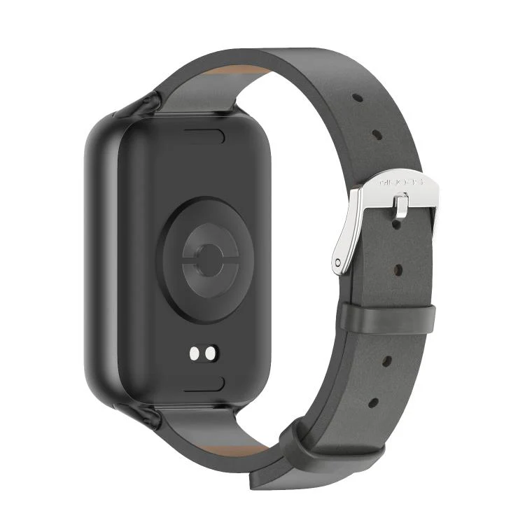 For Xiaomi Band 10 Pro / Redmi Watch 6 / 5 MIJOBS Microfiber Vegan Leather Watch Band(Grey Black) - Image 3