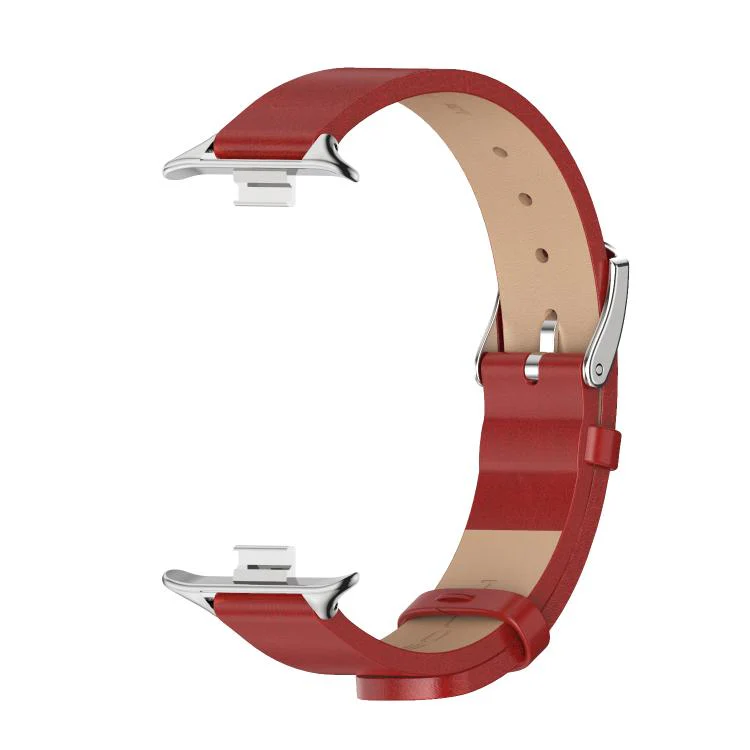 For Xiaomi Band 10 Pro / Redmi Watch 6 / 5 MIJOBS Microfiber Vegan Leather Watch Band(Red Silver) - Image 2