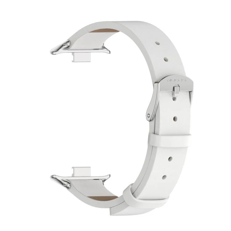 For Xiaomi Band 10 Pro / Redmi Watch 6 / 5 MIJOBS Microfiber Vegan Leather Watch Band(White Silver) - Image 4