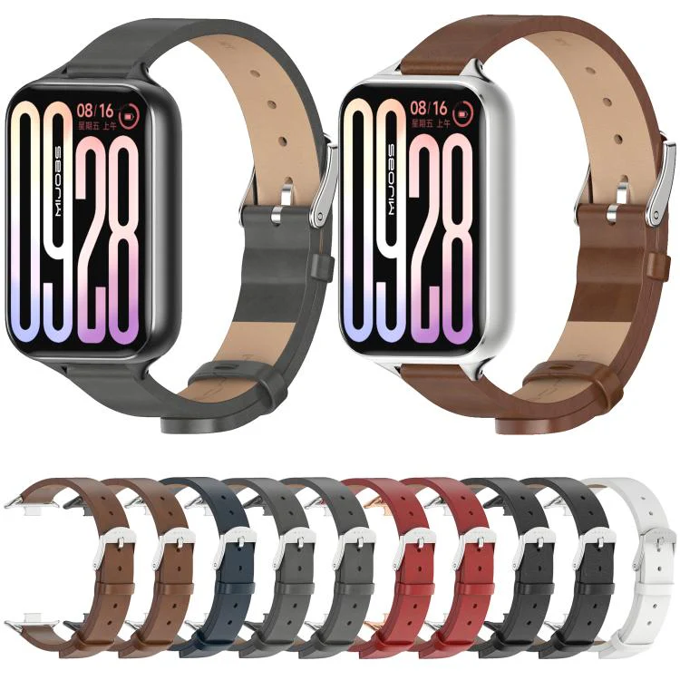 For Xiaomi Band 10 Pro / Redmi Watch 6 / 5 MIJOBS Microfiber Vegan Leather Watch Band(White Silver) - Image 5